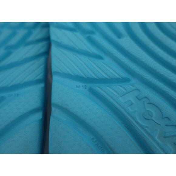 Hoka One One Ora Recovery Slide Mens 12 Blue Rubber Wedge Comfort Thong - Picture 9 of 11